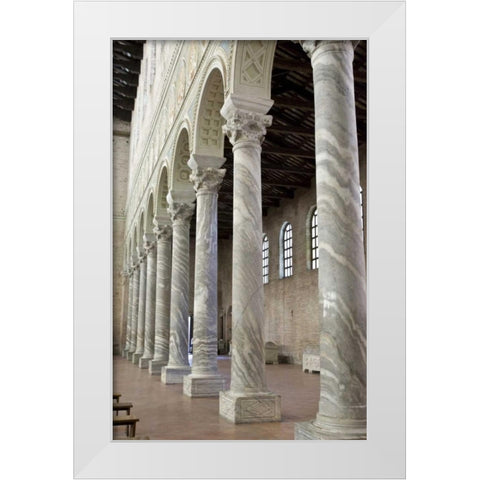 Italy, Ravenna Church of St Apollinare columns White Modern Wood Framed Art Print by Kaveney, Wendy