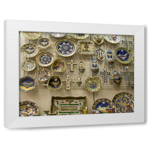 Italy, Ravenna Mosaic souvenirs for sale White Modern Wood Framed Art Print by Kaveney, Wendy