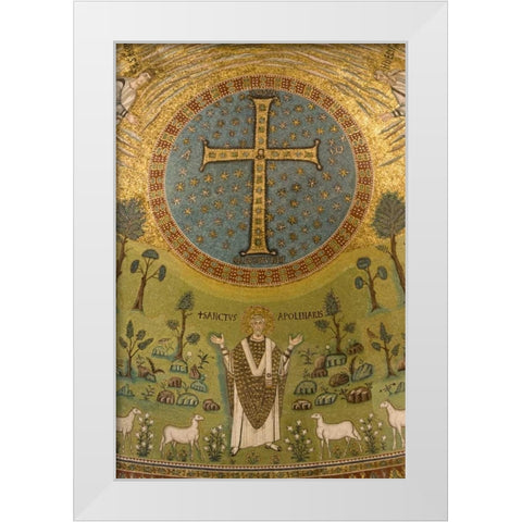Italy, Ravenna Church of St Apollinare Mosaic White Modern Wood Framed Art Print by Kaveney, Wendy