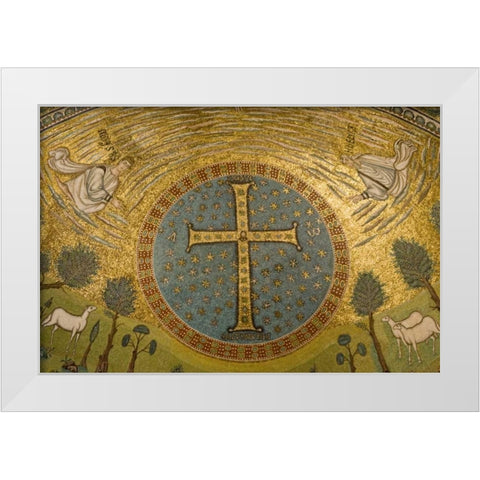 Italy, Ravenna Church of St Apollinare mosaic White Modern Wood Framed Art Print by Kaveney, Wendy