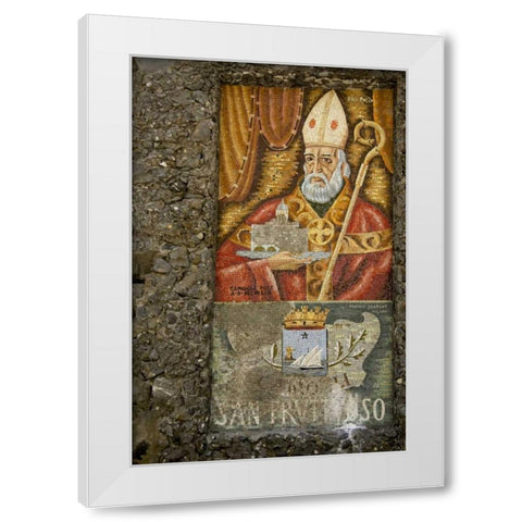 Italy, San Fruttuoso Religious wall mosaic White Modern Wood Framed Art Print by Kaveney, Wendy