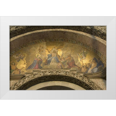 Italy, Venice, St Marks Basilica Door detail White Modern Wood Framed Art Print by Young, Bill