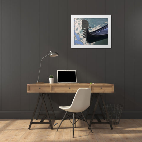 Italy, Venice Ornate prow of gondola White Modern Wood Framed Art Print by Young, Bill