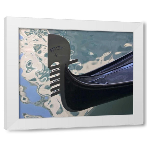 Italy, Venice Ornate prow of gondola White Modern Wood Framed Art Print by Young, Bill