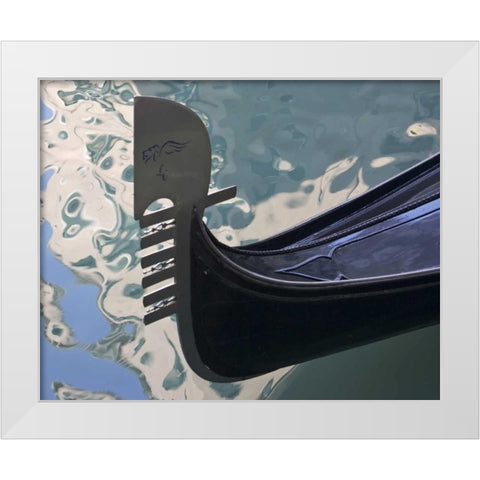 Italy, Venice Ornate prow of gondola White Modern Wood Framed Art Print by Young, Bill