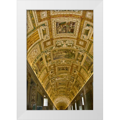 Italy, Rome, Vatican City Art on the ceiling White Modern Wood Framed Art Print by Kaveney, Wendy