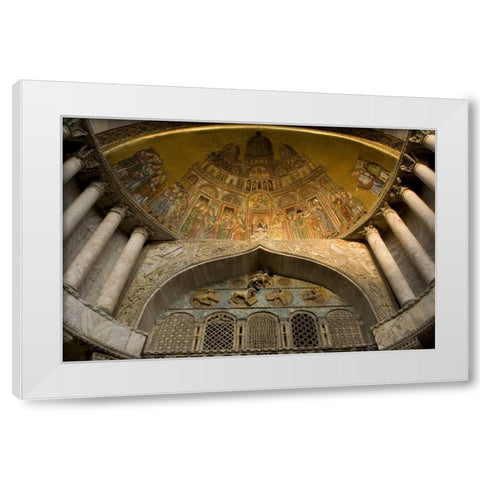 Italy, Venice Mosaic- Basilica di San Marco White Modern Wood Framed Art Print by Kaveney, Wendy