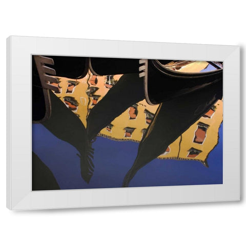 Italy, Venice Abstract of gondolas on a canal White Modern Wood Framed Art Print by Kaveney, Wendy
