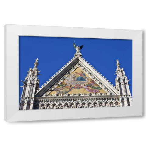 Italy, Tuscany, Siena Facade of Duomo cathedral White Modern Wood Framed Art Print by Flaherty, Dennis