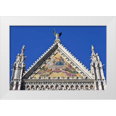 Italy, Tuscany, Siena Facade of Duomo cathedral White Modern Wood Framed Art Print by Flaherty, Dennis