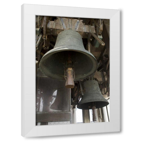 Italy, Venice Close-up of bells in the Campanile White Modern Wood Framed Art Print by Kaveney, Wendy