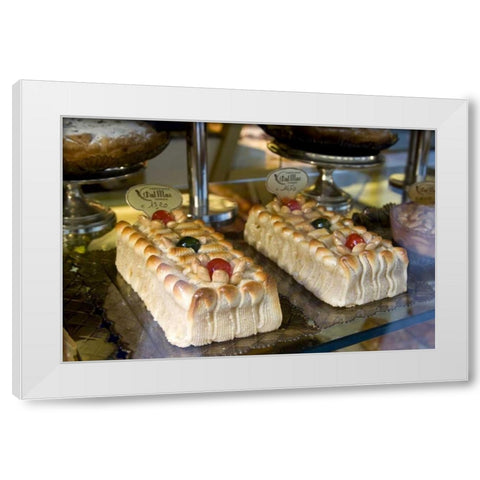 Italy, Venice Cakes in a bakery window display White Modern Wood Framed Art Print by Kaveney, Wendy
