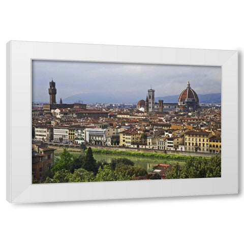 Italy, Florence City as seen from the overlook White Modern Wood Framed Art Print by Flaherty, Dennis