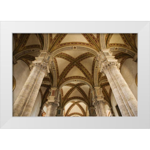Italy, Pienza Cathedral of Santa Maria Assunta White Modern Wood Framed Art Print by Flaherty, Dennis