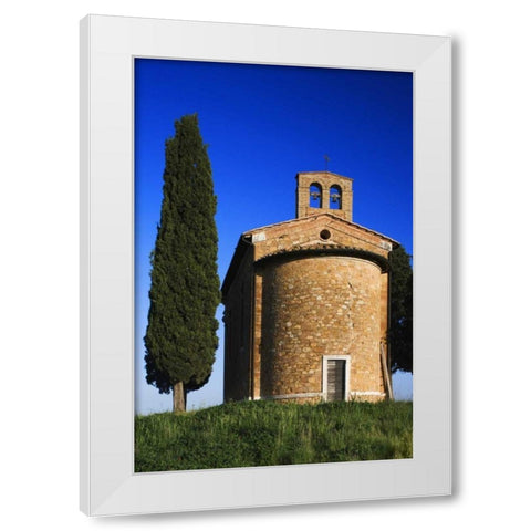 Italy, Tuscany Capella di Vitaleta White Modern Wood Framed Art Print by Flaherty, Dennis