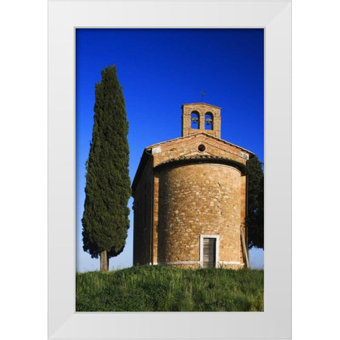 Italy, Tuscany Capella di Vitaleta White Modern Wood Framed Art Print by Flaherty, Dennis