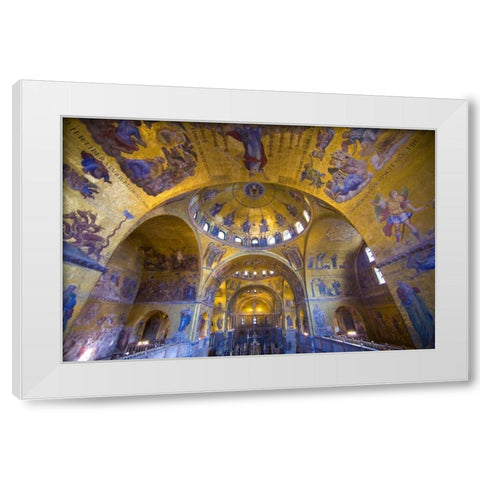 Italy, Venice Interior of St Marks Cathedral White Modern Wood Framed Art Print by Zuckerman, Jim