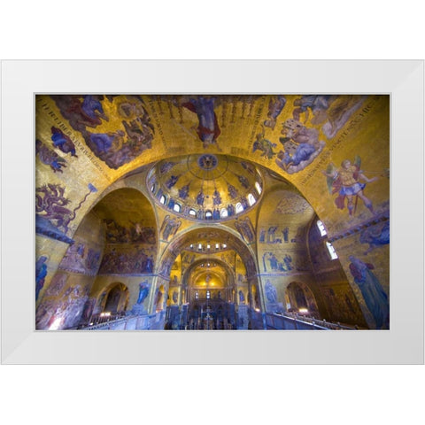 Italy, Venice Interior of St Marks Cathedral White Modern Wood Framed Art Print by Zuckerman, Jim