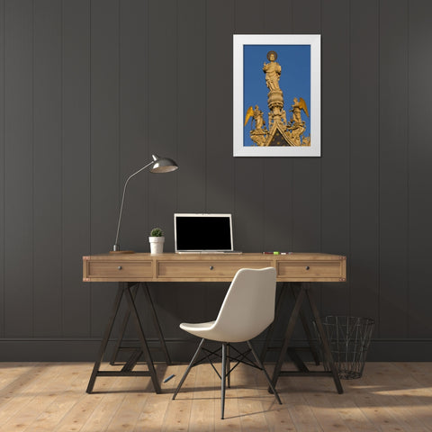 Italy, Venice Christ at San Marco Basilica White Modern Wood Framed Art Print by Young, Bill