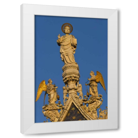 Italy, Venice Christ at San Marco Basilica White Modern Wood Framed Art Print by Young, Bill