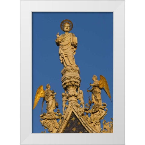 Italy, Venice Christ at San Marco Basilica White Modern Wood Framed Art Print by Young, Bill