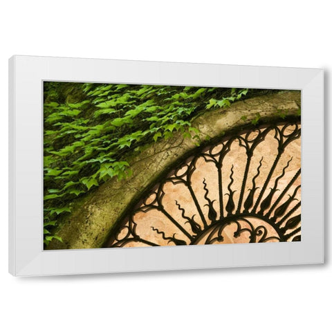 Italy, Tuscany Celsa Castle window detail White Modern Wood Framed Art Print by Bush, Marie