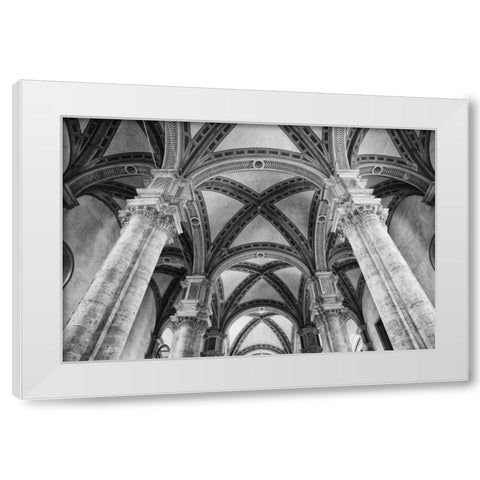 Italy, Pienza Cathedral of Santa Maria Assunta White Modern Wood Framed Art Print by Flaherty, Dennis