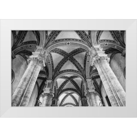 Italy, Pienza Cathedral of Santa Maria Assunta White Modern Wood Framed Art Print by Flaherty, Dennis