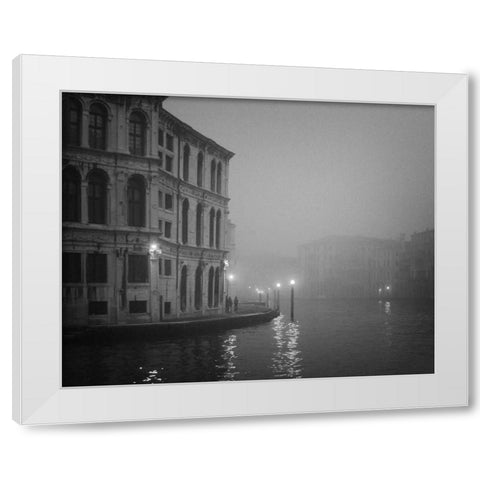 Italy, Venice Building with Grand Canal White Modern Wood Framed Art Print by Young, Bill
