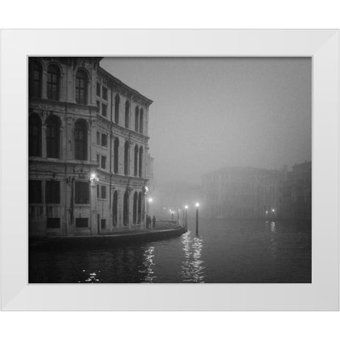 Italy, Venice Building with Grand Canal White Modern Wood Framed Art Print by Young, Bill