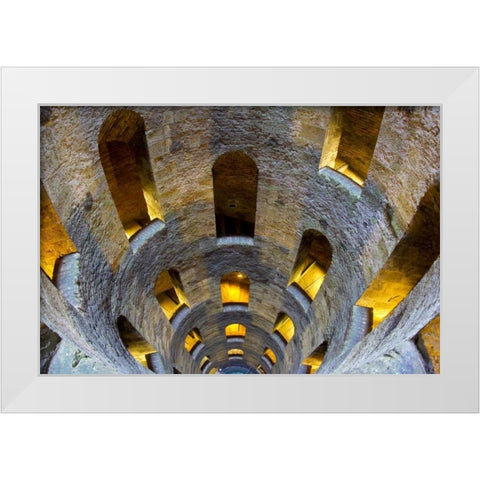 Italy, Orvieto St Patricks well White Modern Wood Framed Art Print by Delisle, Gilles