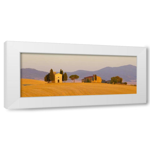 Italy, Tuscany Little chapel at sunset White Modern Wood Framed Art Print by Delisle, Gilles