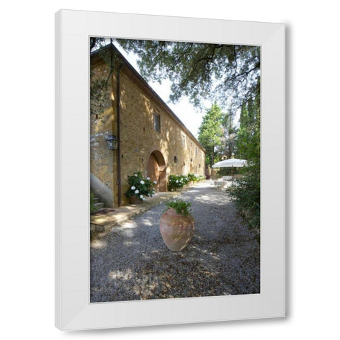 Italy, Tuscany, Petroio Typical Tuscan farmhouse White Modern Wood Framed Art Print by Delisle, Gilles