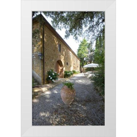 Italy, Tuscany, Petroio Typical Tuscan farmhouse White Modern Wood Framed Art Print by Delisle, Gilles