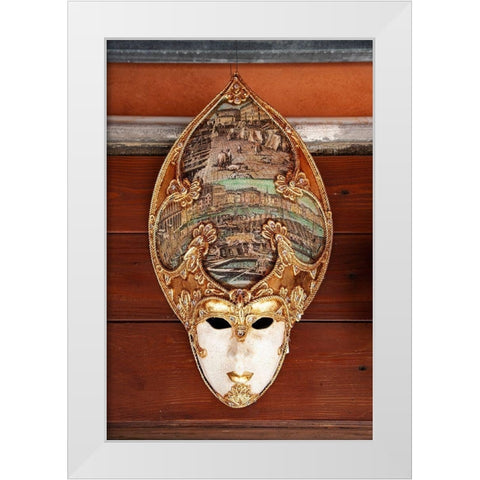 Italy-Venice Carnival mask on display White Modern Wood Framed Art Print by Jaynes Gallery