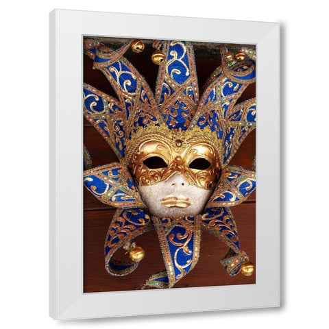 Italy-Venice Carnival mask on display White Modern Wood Framed Art Print by Jaynes Gallery