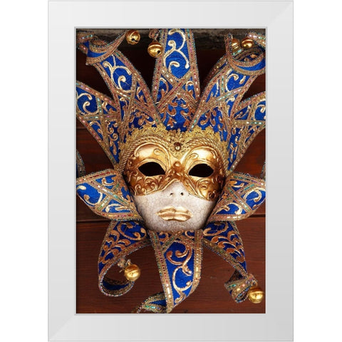 Italy-Venice Carnival mask on display White Modern Wood Framed Art Print by Jaynes Gallery