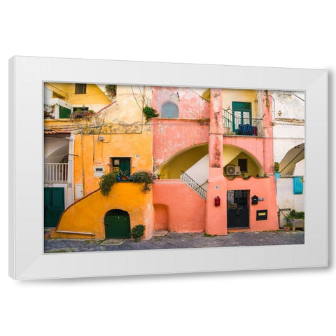 Europe-Italy-Procida-House exteriors White Modern Wood Framed Art Print by Jaynes Gallery