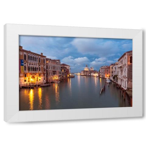 Europe-Italy-Venice-Sunset over Grand Canal White Modern Wood Framed Art Print by Jaynes Gallery
