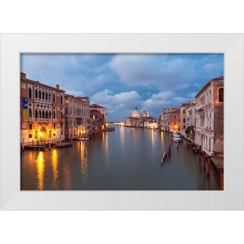 Europe-Italy-Venice-Sunset over Grand Canal White Modern Wood Framed Art Print by Jaynes Gallery