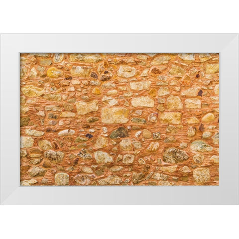 Messina Province-Caronia Stone wall in the medieval hilltop village of Caronia White Modern Wood Framed Art Print by Wilson, Emily