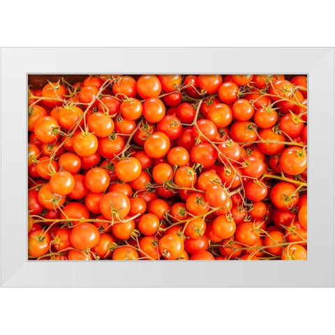Trapani Province-Trapani Tomatoes for sale at the market in the town of Trapani White Modern Wood Framed Art Print by Wilson, Emily