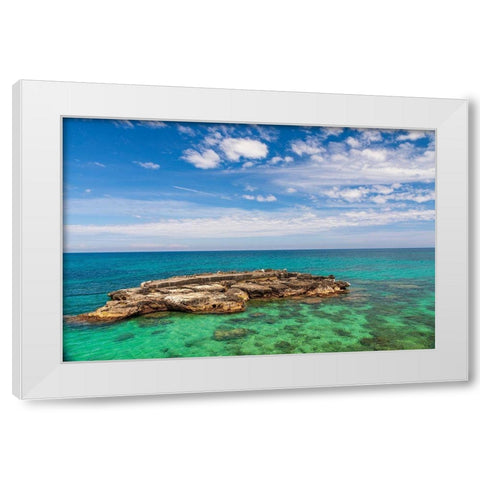 Italy-Apulia-Metropolitan City of Bari-Monopoli Porta Vecchia (Old Port) White Modern Wood Framed Art Print by Wilson, Emily