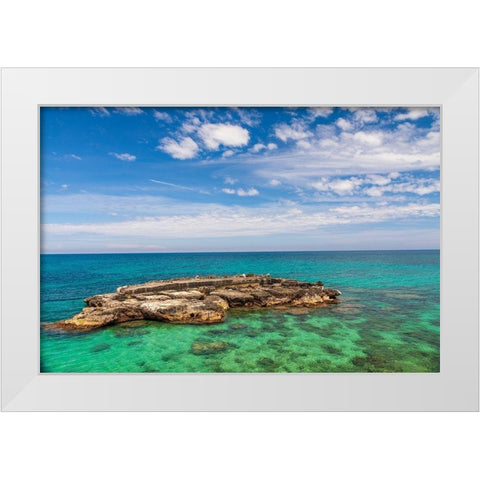 Italy-Apulia-Metropolitan City of Bari-Monopoli Porta Vecchia (Old Port) White Modern Wood Framed Art Print by Wilson, Emily