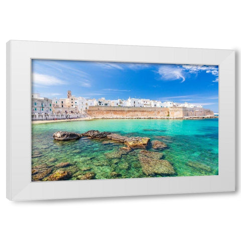 Italy-Apulia-Metropolitan City of Bari-Monopoli Porta Vecchia (Old Port) White Modern Wood Framed Art Print by Wilson, Emily