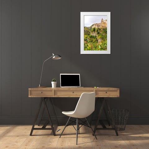 Italy-Basilicata-Province of Matera-Matera Ravine of Torrente Gravina White Modern Wood Framed Art Print by Wilson, Emily