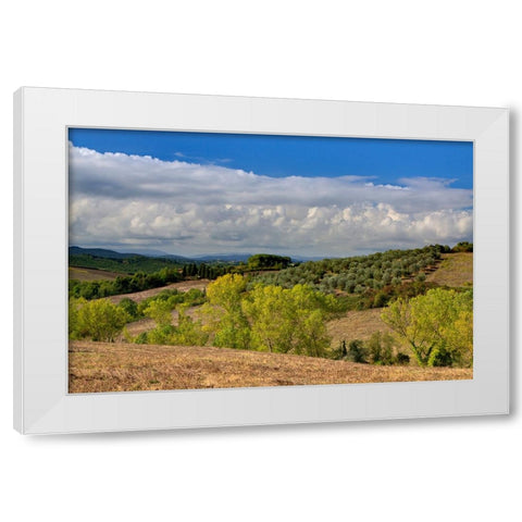 Italy-Tuscany Tuscan landscape White Modern Wood Framed Art Print by Eggers, Julie