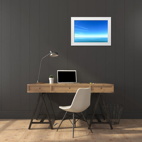 Italy-Tuscany-Torre del Lago Puccini-Tyrrenian-Mediterranean Sea White Modern Wood Framed Art Print by Molinari, Michele