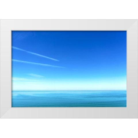 Italy-Tuscany-Torre del Lago Puccini-Tyrrenian-Mediterranean Sea White Modern Wood Framed Art Print by Molinari, Michele