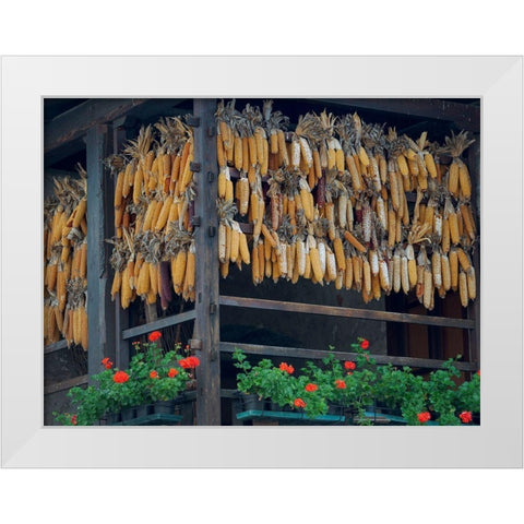 Molveno at lake Lago di Molveno in the Dolomiti di Brenta Dolomites White Modern Wood Framed Art Print by Zwick, Martin